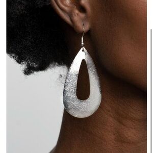 Modern Silver Teardrop Earrings
